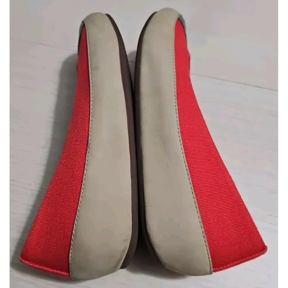 FITFLOP BIOMIMETIX Ballet Espadrille Loafer‎ Coral Leather Canvas Women Sz 7 V02